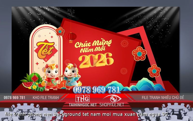 file tranh phong nen background tet nam moi mua xuan nam ngua 90