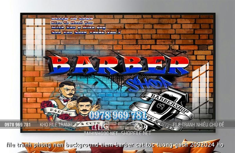 file tranh phong nen background tiem barber cat toc tuong gach 2092024 ho