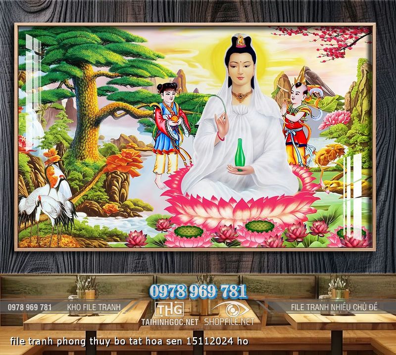 file tranh phong thuy bo tat hoa sen 15112024 ho
