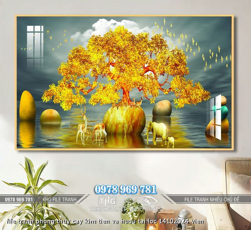 file tranh phong thuy cay kim tien va huou tai loc 14102024 vien