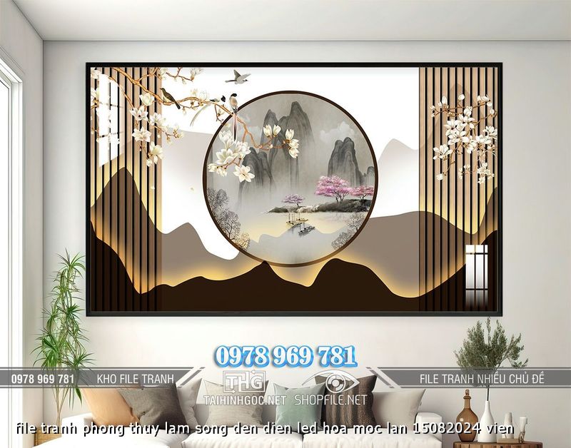 file tranh phong thuy lam song den dien led hoa moc lan 15082024 vien