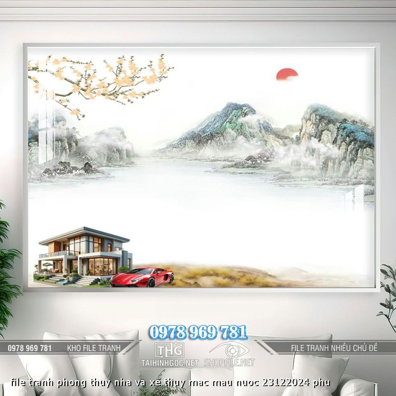 file tranh phong thuy nha va xe thuy mac mau nuoc 23122024 phu