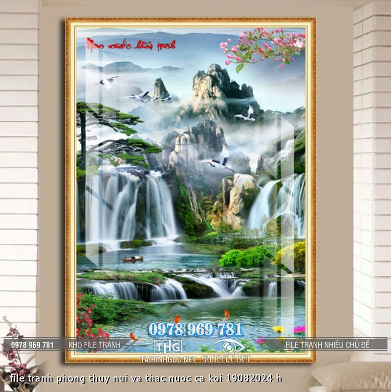 file tranh phong thuy nui va thac nuoc ca koi 19082024 h