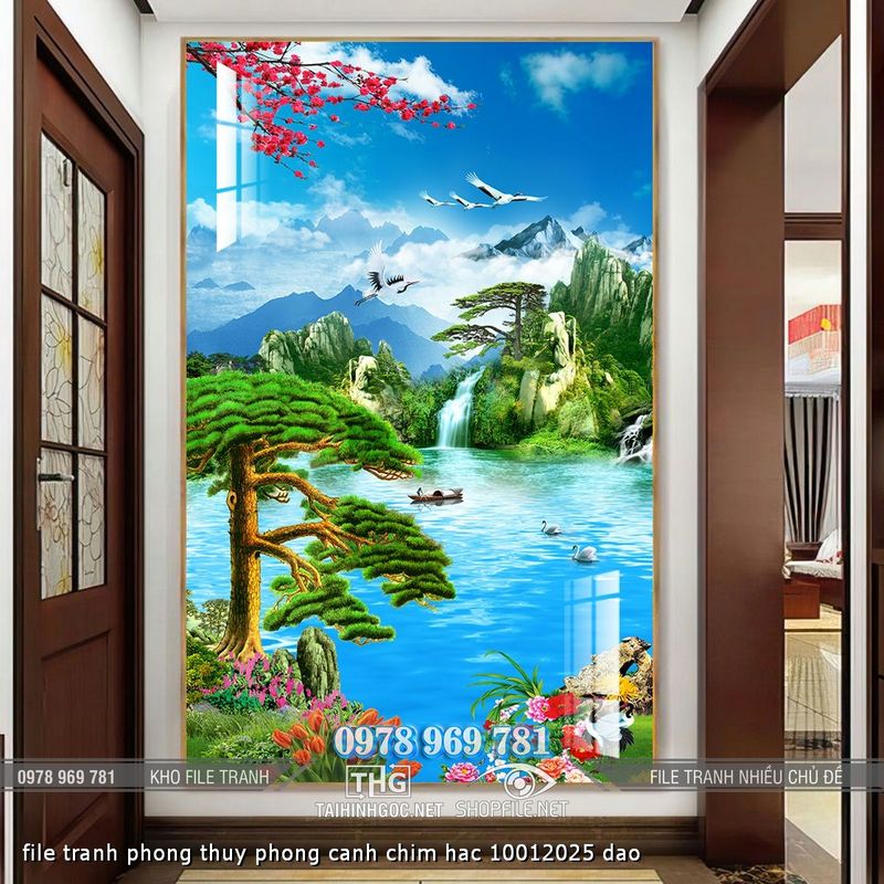 file tranh phong thuy phong canh chim hac 10012025 dao