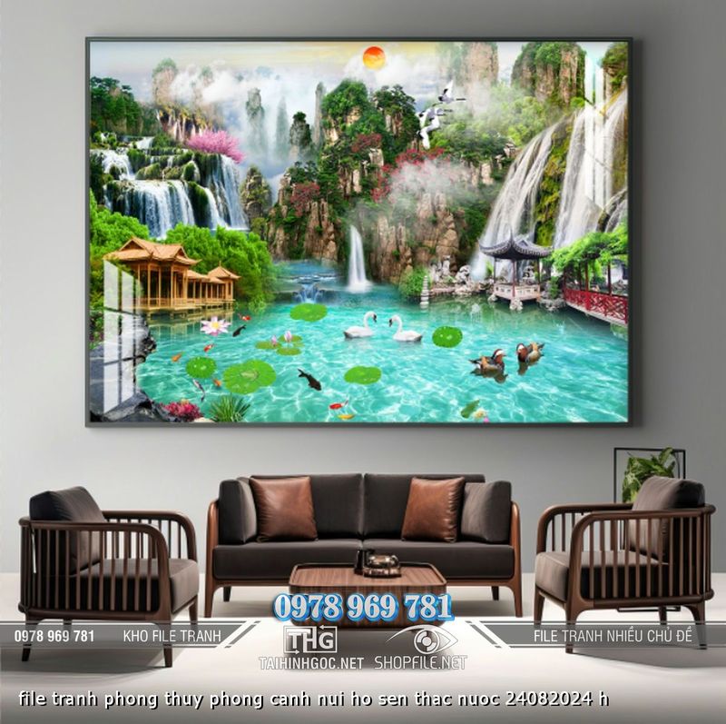 file tranh phong thuy phong canh nui ho sen thac nuoc 24082024 h