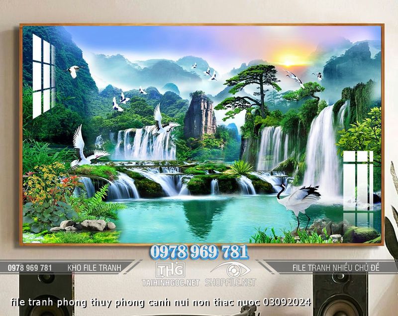 file tranh phong thuy phong canh nui non thac nuoc 03092024