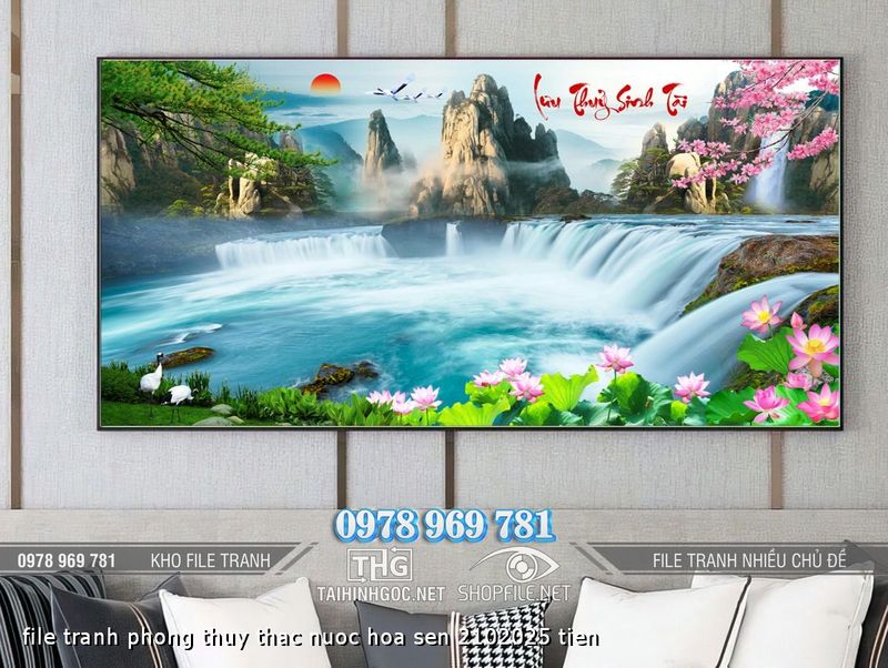 file tranh phong thuy thac nuoc hoa sen 2102025 tien