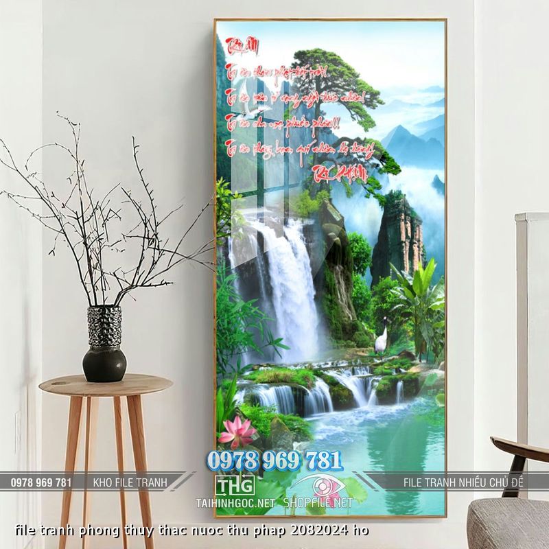 file tranh phong thuy thac nuoc thu phap 2082024 ho