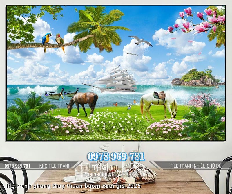 file tranh phong thuy thuan buom xuoi gio 2025