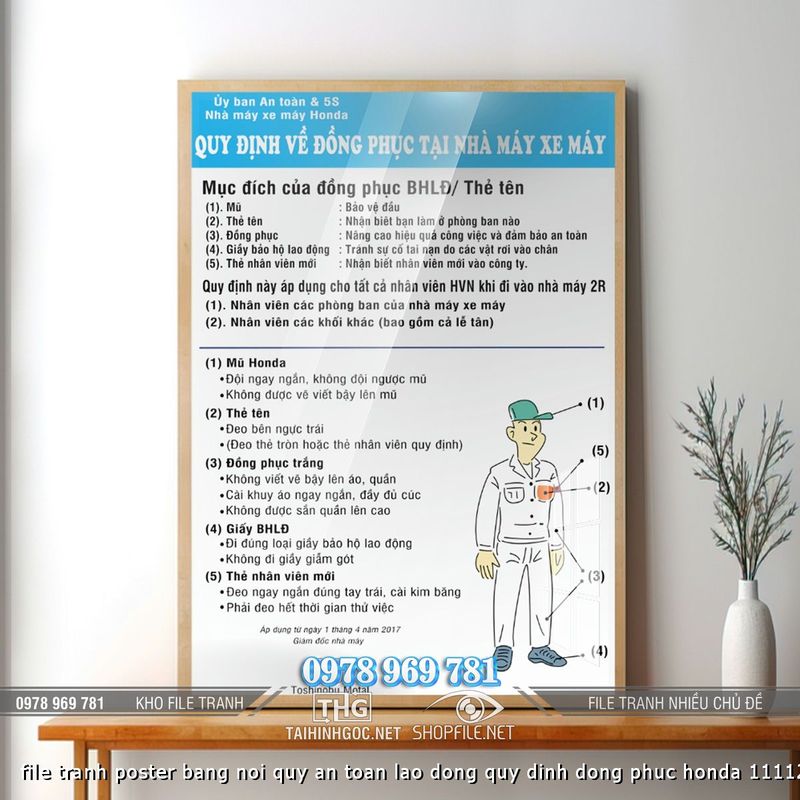 file tranh poster bang noi quy an toan lao dong quy dinh dong phuc honda 11112024 ho