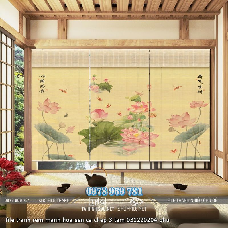file tranh rem manh hoa sen ca chep 3 tam 031220204 phu