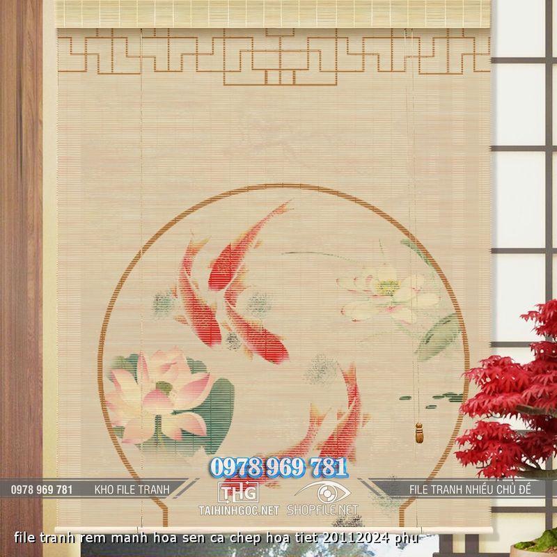 file tranh rem manh hoa sen ca chep hoa tiet 20112024 phu