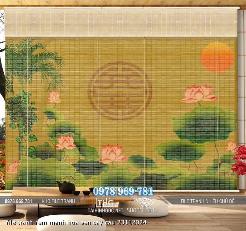 file tranh rem manh hoa sen cay cau 23112024