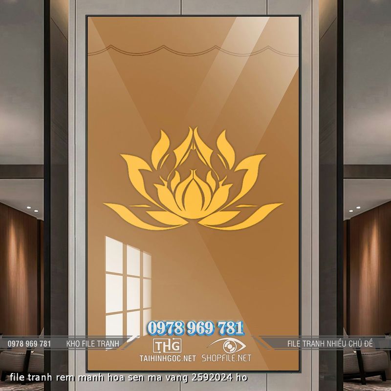 file tranh rem manh hoa sen ma vang 2592024 ho