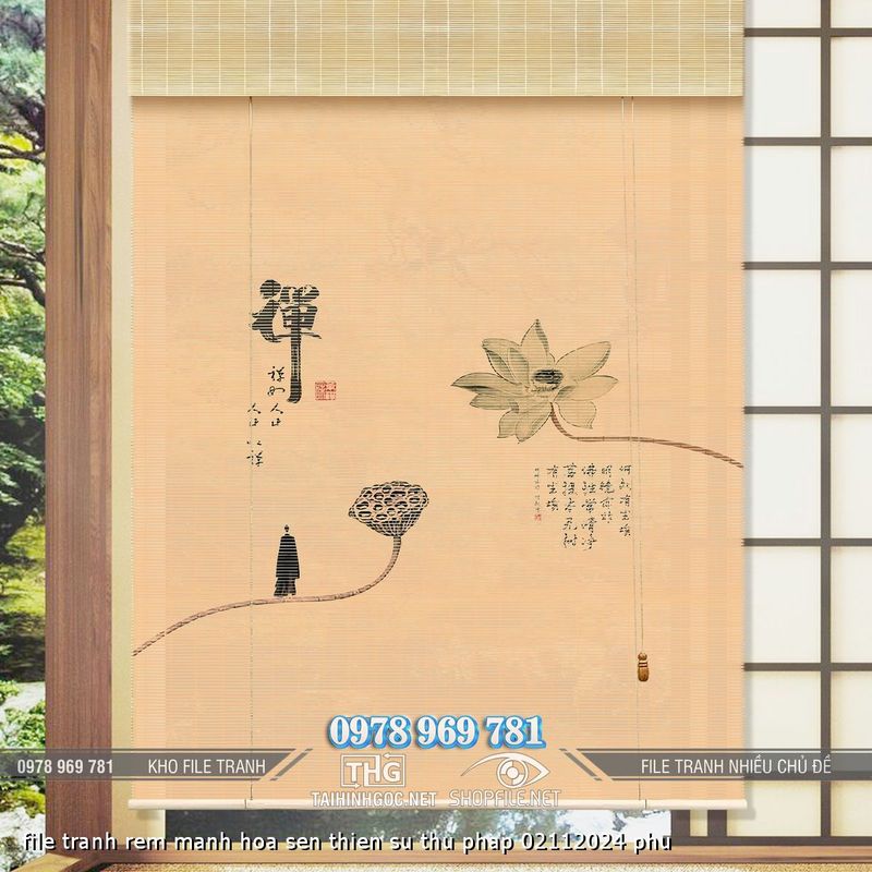 file tranh rem manh hoa sen thien su thu phap 02112024 phu