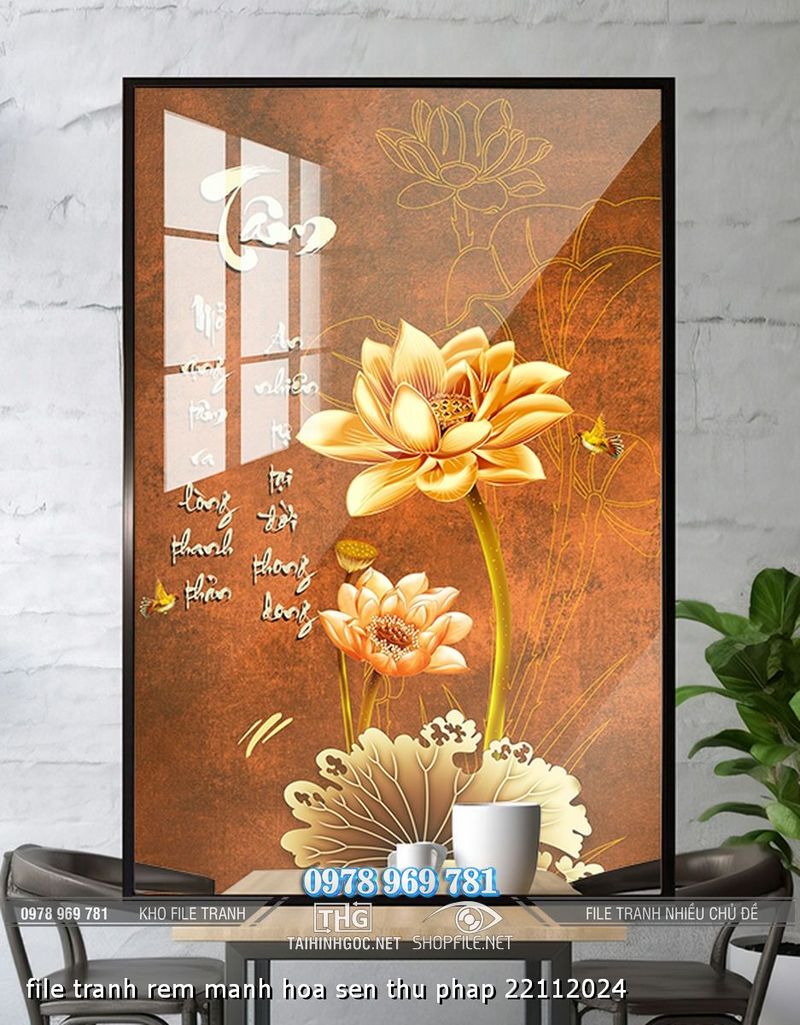 file tranh rem manh hoa sen thu phap 22112024