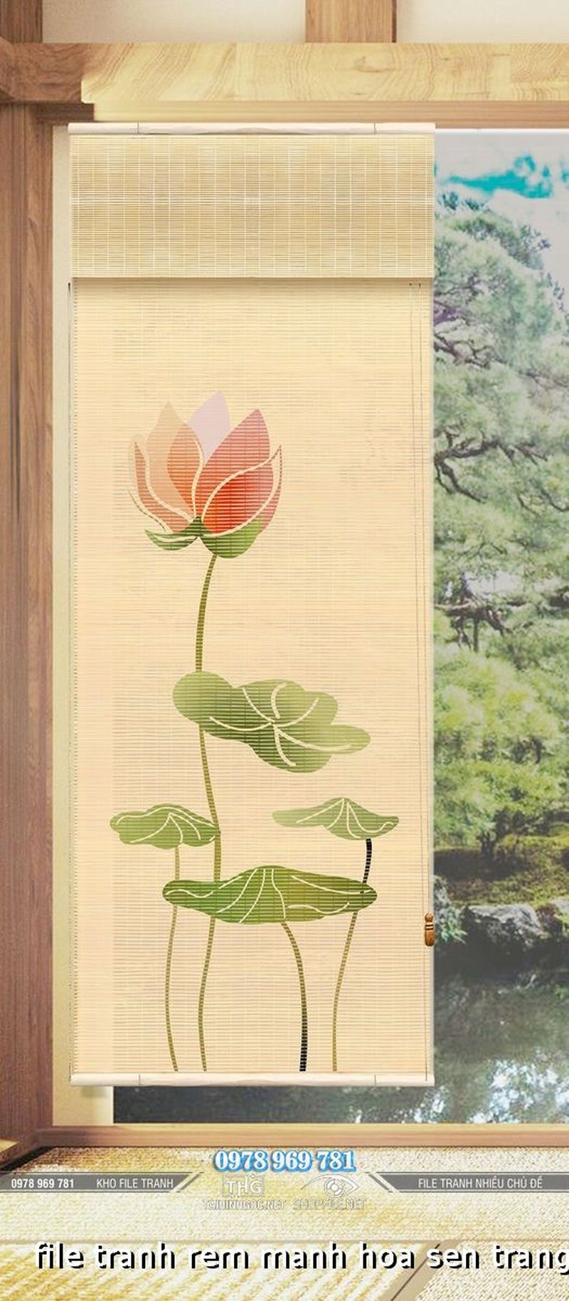 file tranh rem manh hoa sen trang tri decor 1672024 dat