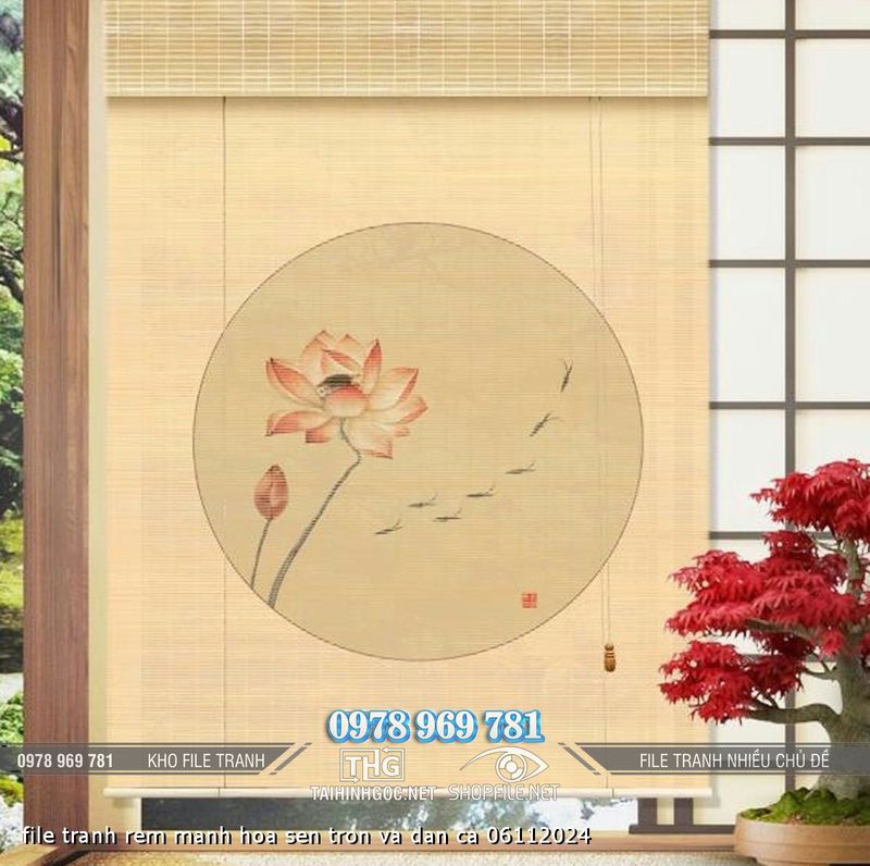 file tranh rem manh hoa sen tron va dan ca 06112024