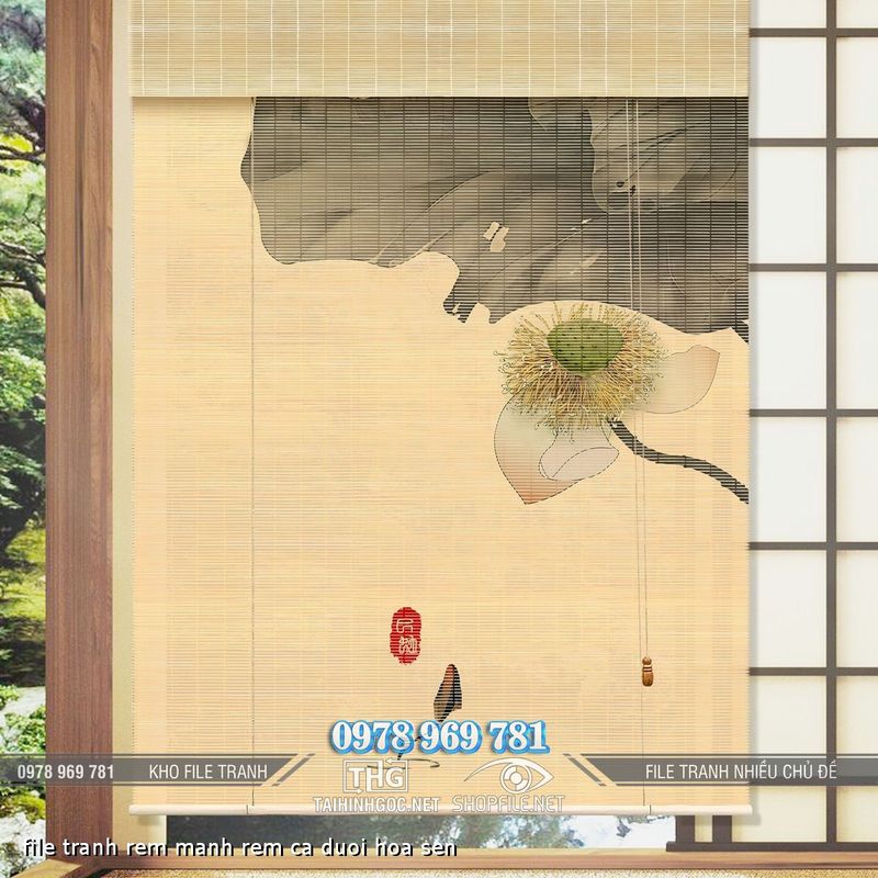 file tranh rem manh rem ca duoi hoa sen