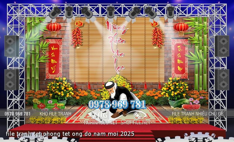 file tranh tet phong tet ong do nam moi 2025