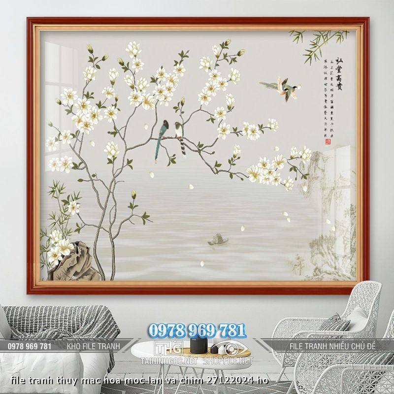 file tranh thuy mac hoa moc lan va chim 27122024 ho