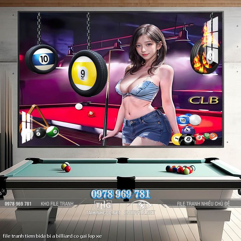 file tranh tiem bida bi a billiard co gai lop xe