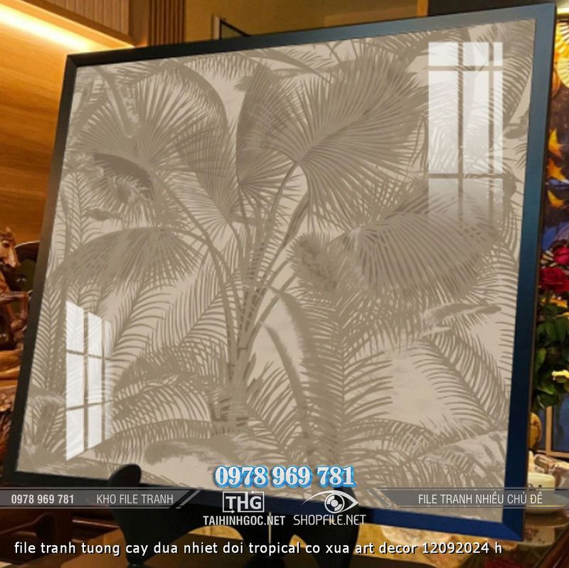 file tranh tuong cay dua nhiet doi tropical co xua art decor 12092024 h