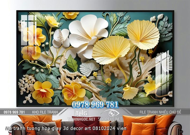 file tranh tuong hoa giay 3d decor art 08102024 vien