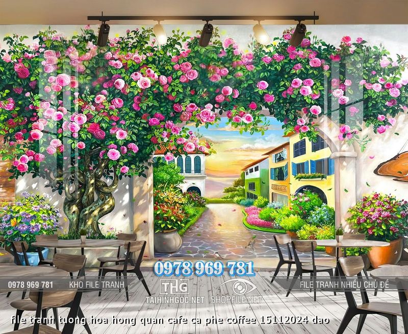 file tranh tuong hoa hong quan cafe ca phe coffee 15112024 dao