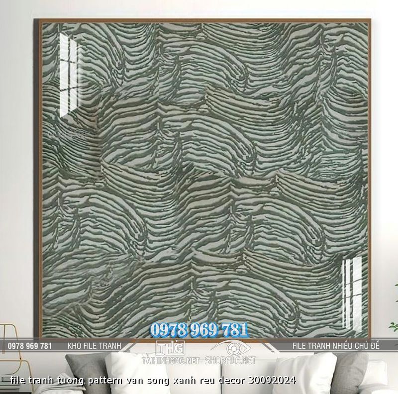 file tranh tuong pattern van song xanh reu decor 30092024