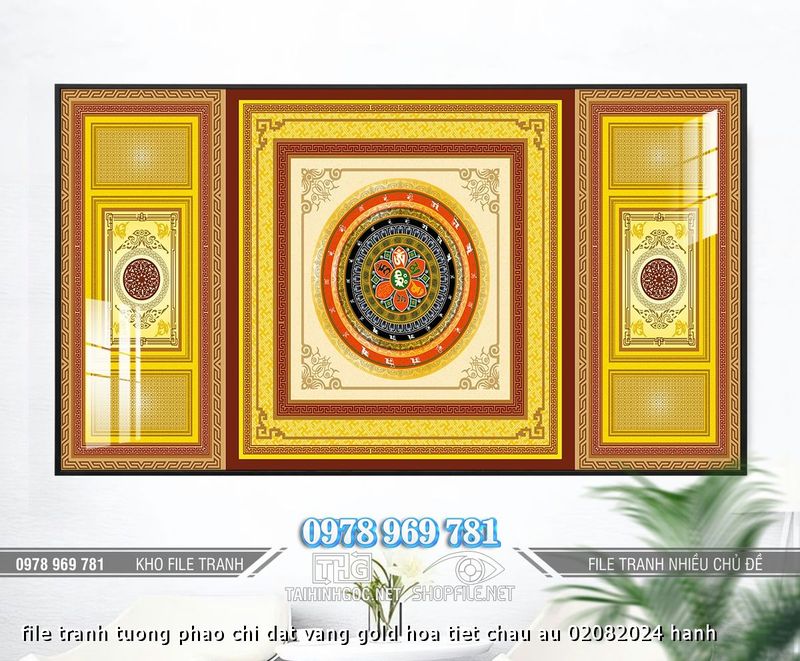 file tranh tuong phao chi dat vang gold hoa tiet chau au 02082024 hanh