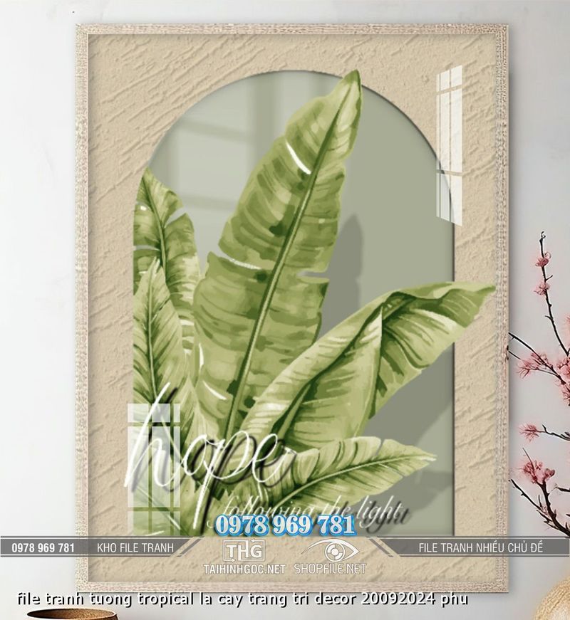 file tranh tuong tropical la cay trang tri decor 20092024 phu
