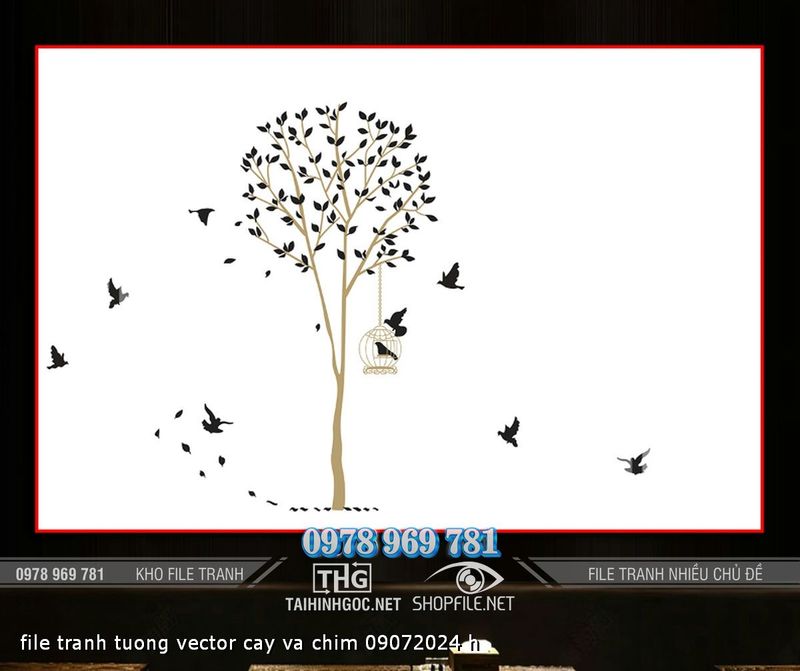file tranh tuong vector cay va chim 09072024 h