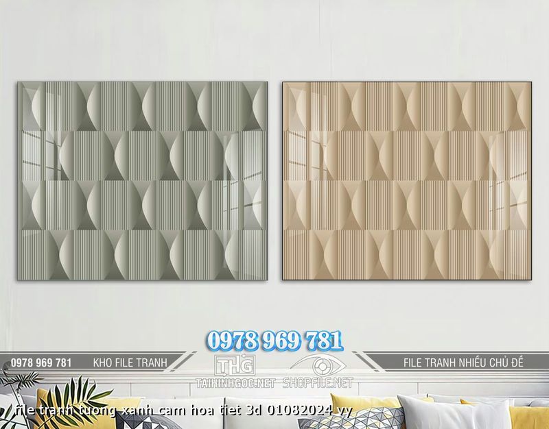 file tranh tuong xanh cam hoa tiet 3d 01082024 vy