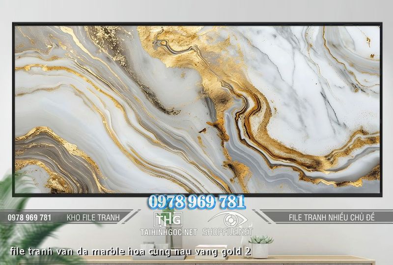 file tranh van da marble hoa cung nau vang gold 2