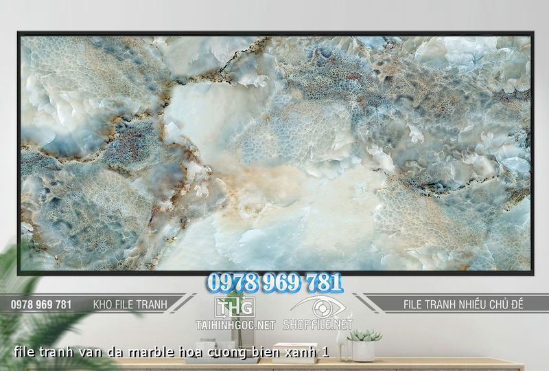 file tranh van da marble hoa cuong bien xanh 1