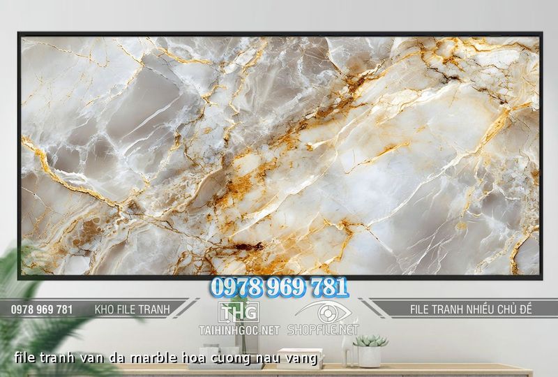 file tranh van da marble hoa cuong nau vang