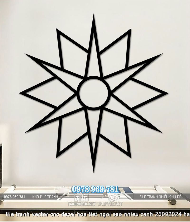 file tranh vector cnc decal hoa tiet ngoi sao nhieu canh 26092024 hanh