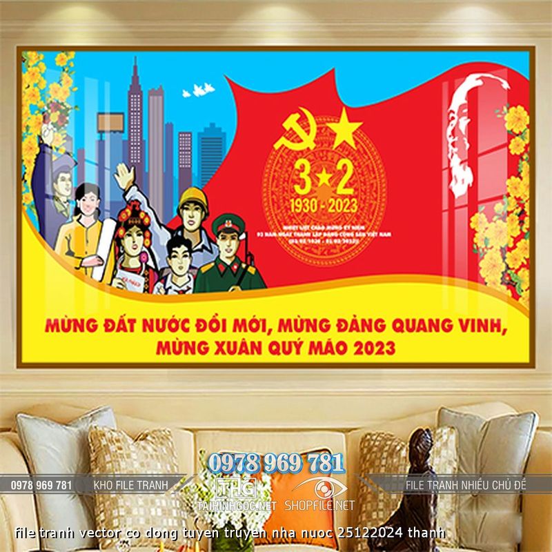 file tranh vector co dong tuyen truyen nha nuoc 25122024 thanh
