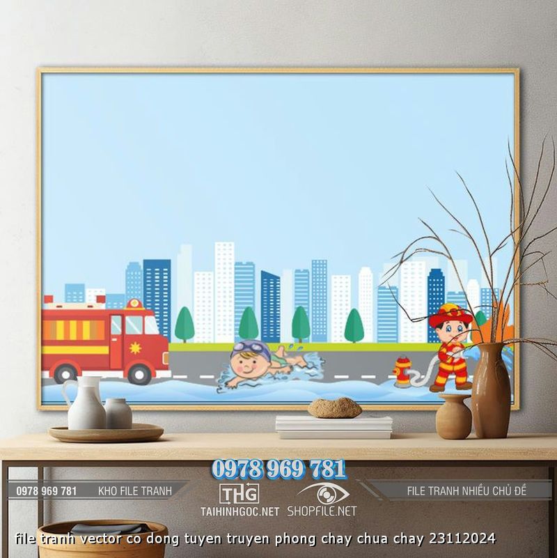 file tranh vector co dong tuyen truyen phong chay chua chay 23112024