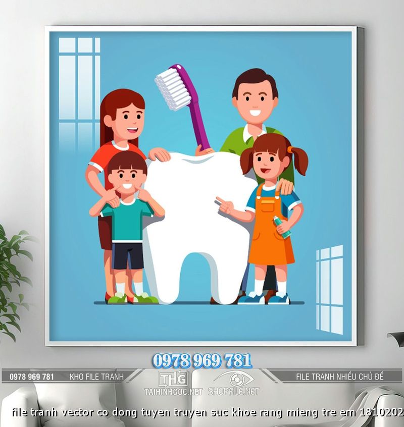 file tranh vector co dong tuyen truyen suc khoe rang mieng tre em 18102024 vien