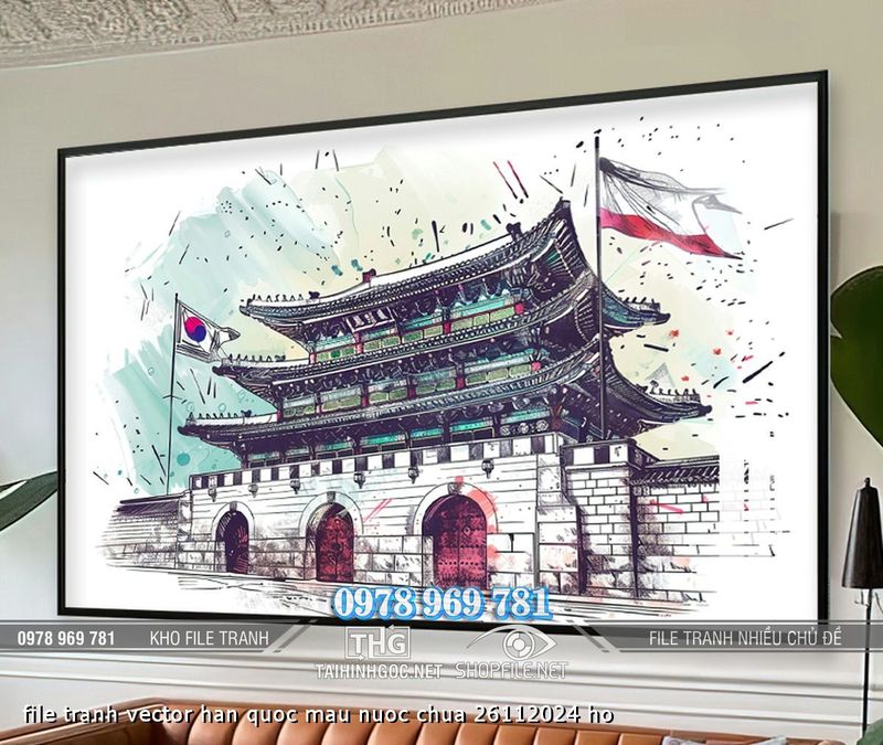file tranh vector han quoc mau nuoc chua 26112024 ho