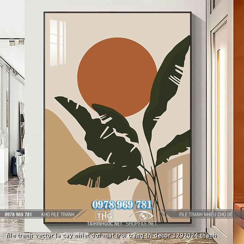 file tranh vector la cay nhiet doi mat troi trang tri decor 1292024 thanh