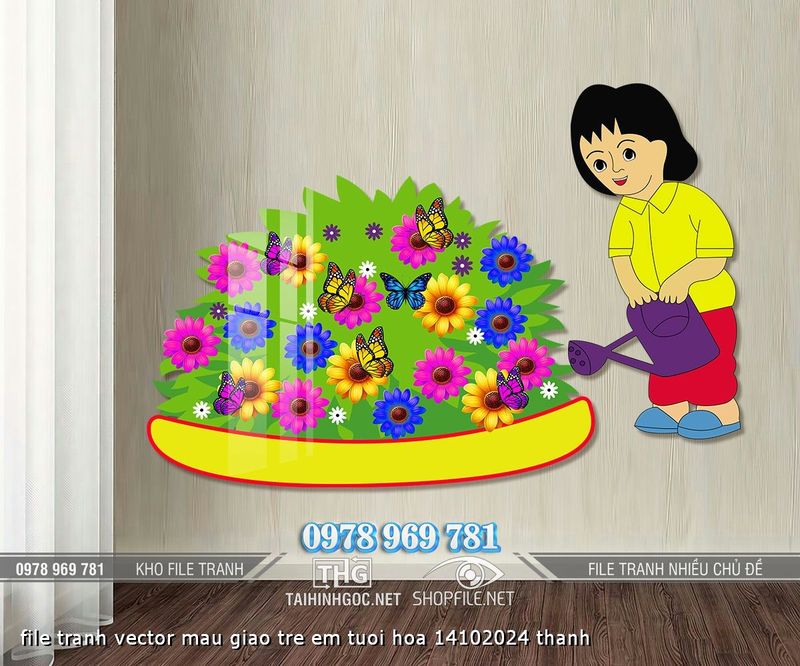 file tranh vector mau giao tre em tuoi hoa 14102024 thanh