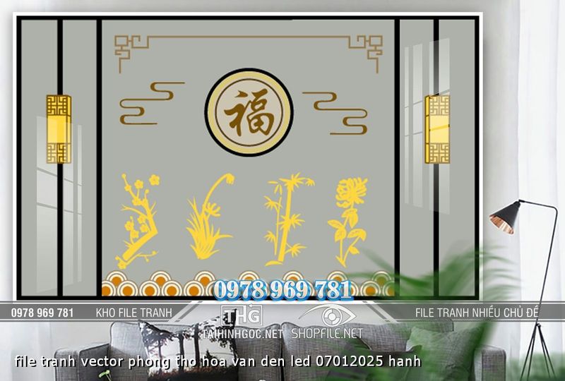 file tranh vector phong tho hoa van den led 07012025 hanh