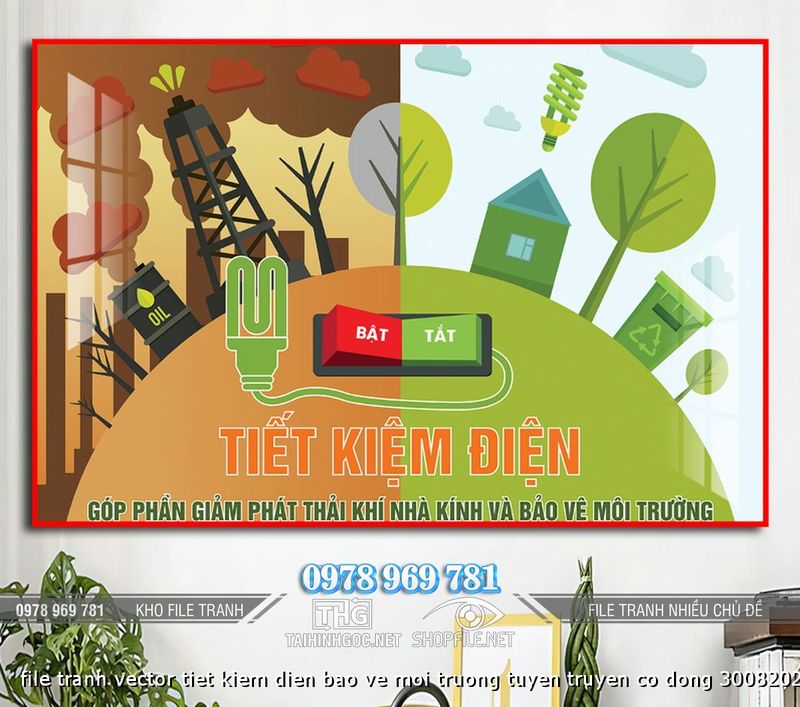 file tranh vector tiet kiem dien bao ve moi truong tuyen truyen co dong 30082024 h