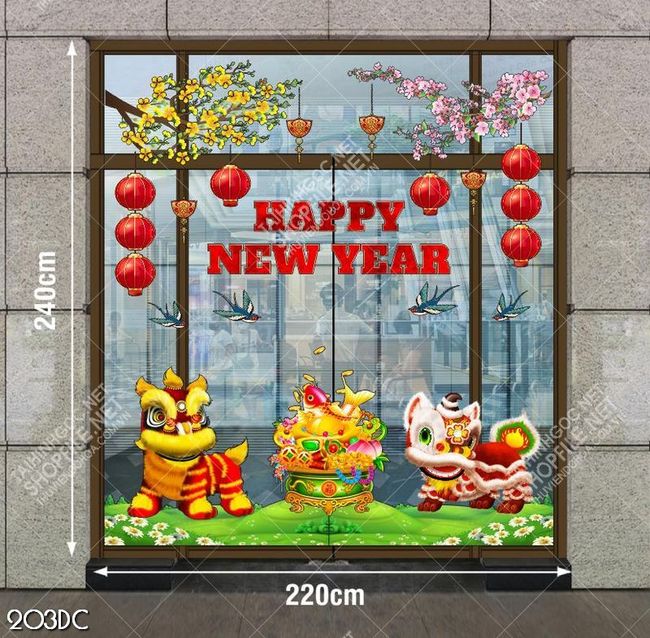 Tranh file vector happy new year