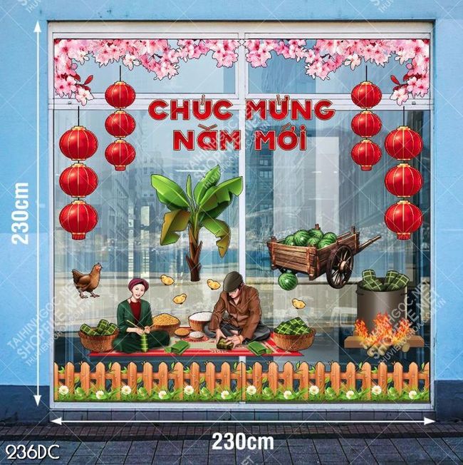 Vector vợ chồng nấu bánh chưng mừng năm mới