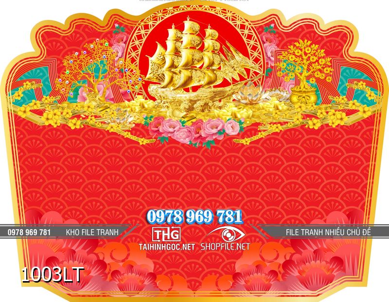 File lịch Tết thuyền vàng thuận buồm xuôi gió 1003LT