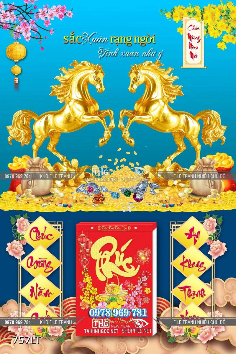 File psd lịch song mã chúc mừng năm mới
